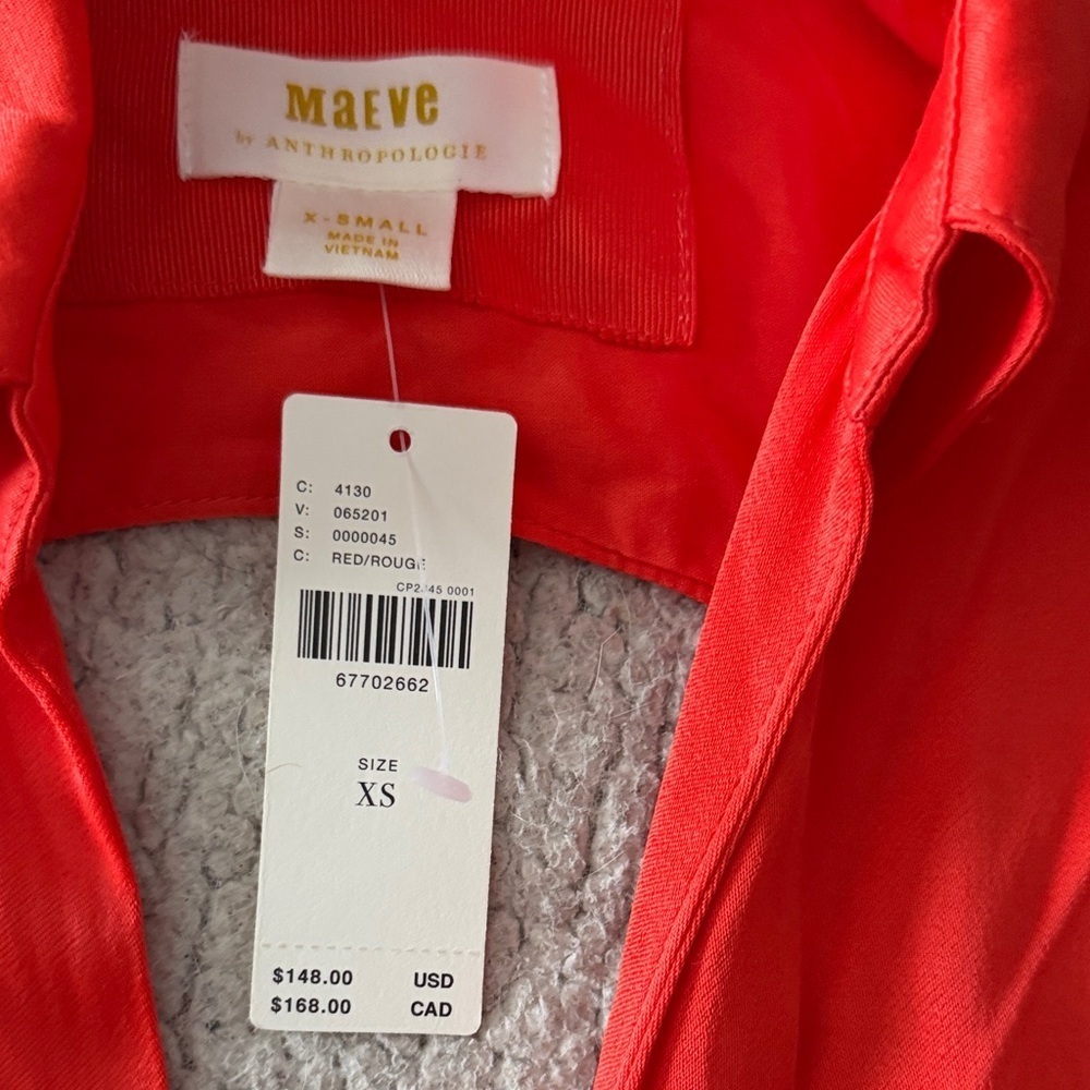 Maeve Red Rouge Backless Wrap Dress New XS - Picture 4 of 8